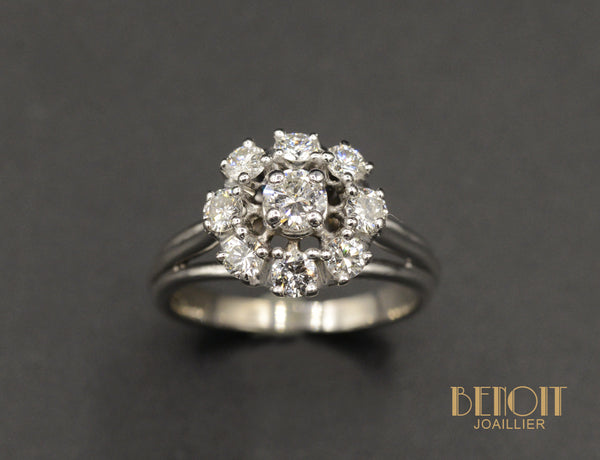 Bague Marguerite Diamants Années 1960
