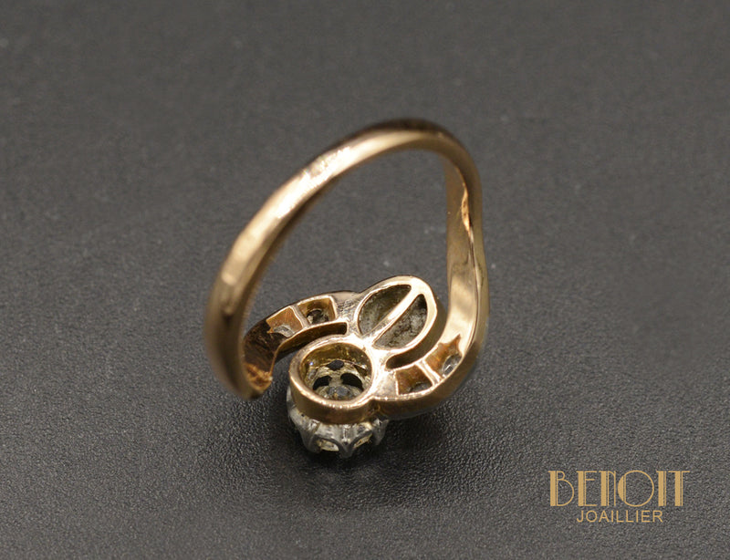 Bague Toi et Moi Perle et Diamant