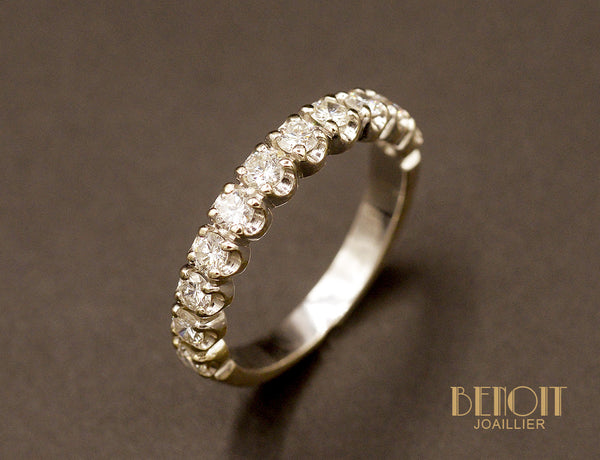 Demi-Alliance Diamants et Or Blanc