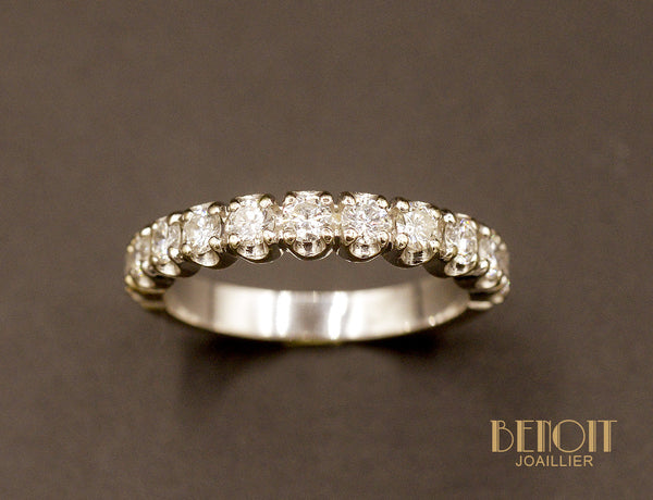 Demi-Alliance Diamants et Or Blanc