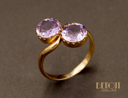 Toi et Moi Améthystes et Or Rose