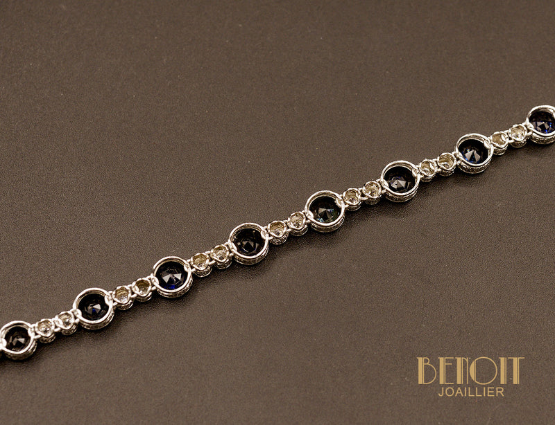 Bracelet Art Déco Saphirs et Diamants