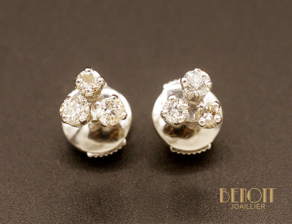 Puces d'Oreilles Trilogie Diamants