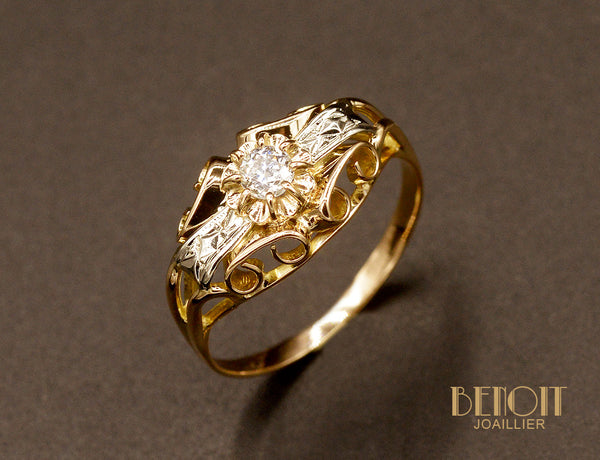 Bague Jonc Diamant 1950