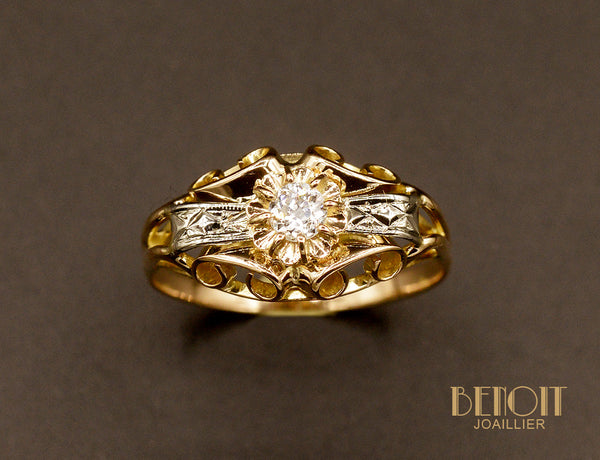 Bague Jonc Diamant 1950