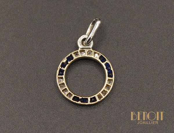 Pendentif Art Déco Diamants et Saphirs