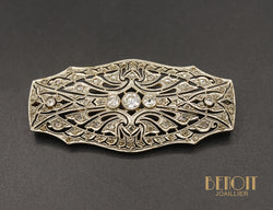 Broche Art Déco Rectangle Diamants