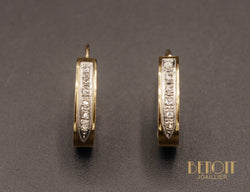 Demi-Créoles or jaune et Diamants