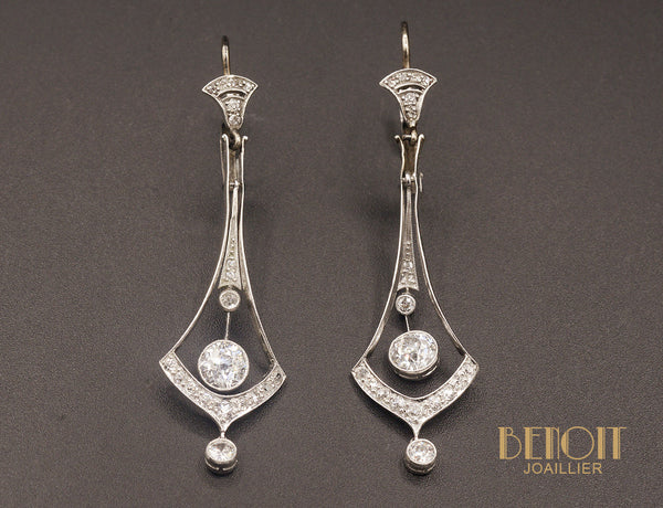 Boucles d’oreilles Art Déco Diamants