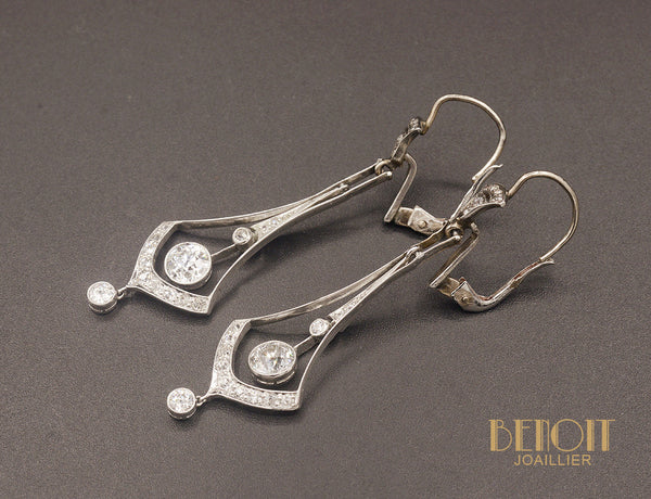 Boucles d’oreilles Art Déco Diamants