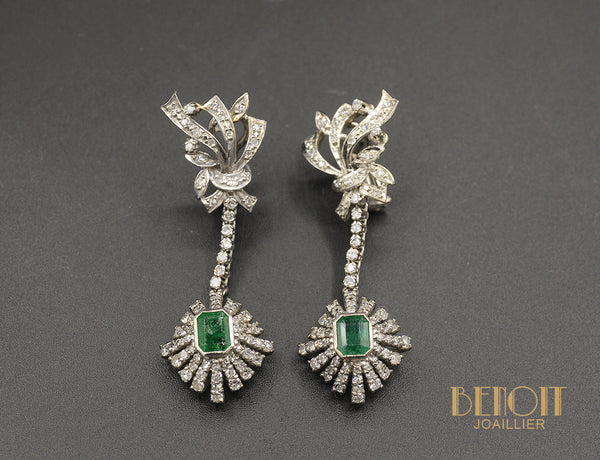 Boucles d'Oreilles Pendantes Art Déco Américaines