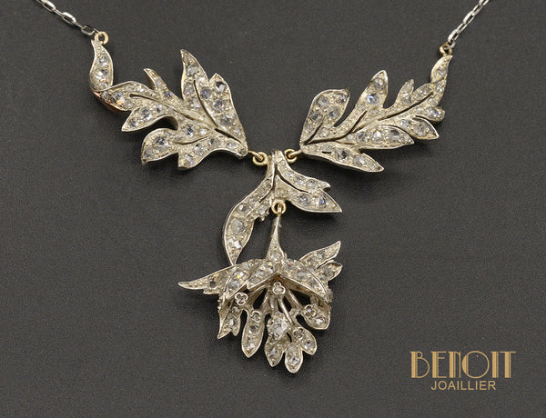 Pendentif Art Déco Fleur (Parure)