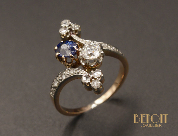 Bague 1900 Saphir et Diamants