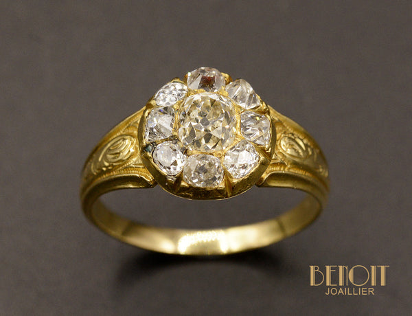 Bague ancienne Marguerite Diamants