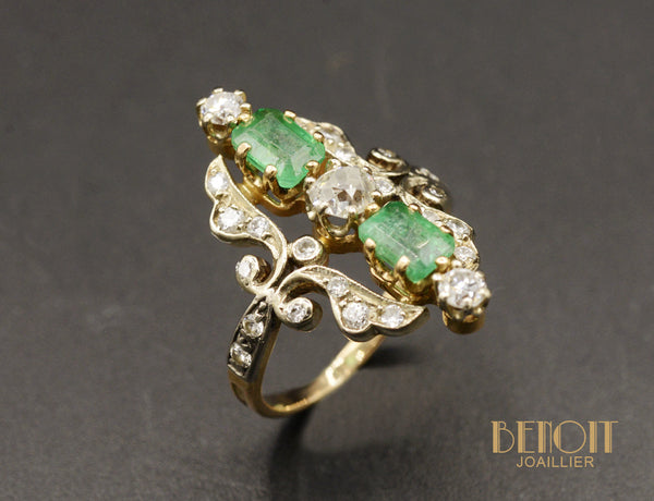 Bague Marquise Emeraude