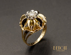 Bague Dôme Fleur Diamant 1950