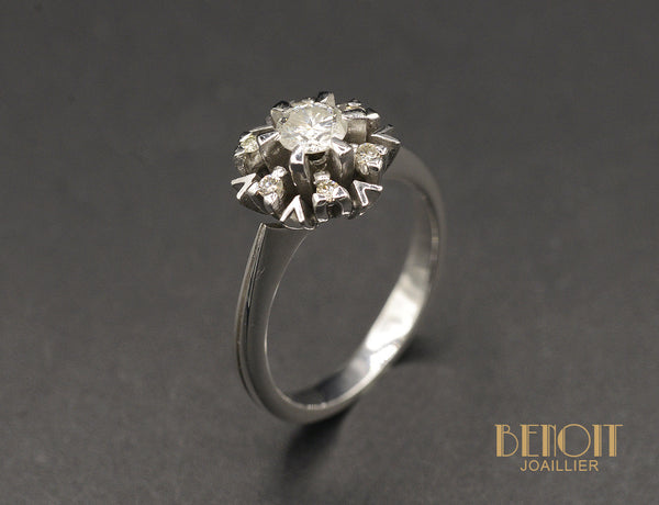 Bague Flocon Diamant Or blanc