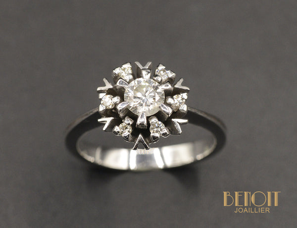Bague Flocon Diamant Or blanc