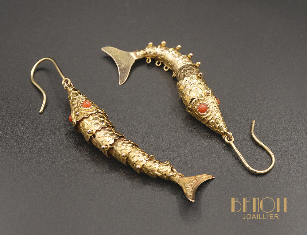 Boucles D'oreilles Poisson - Rose - Bijou Fantaisie - NEUF Avec étiquettes