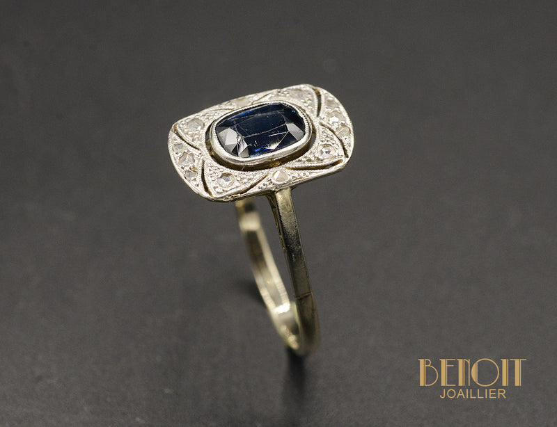 Bague Art Déco Saphir