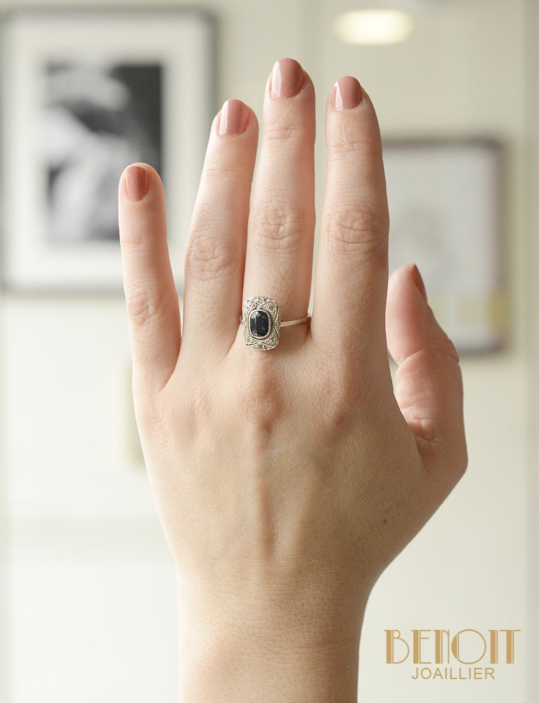 Bague Art Déco Saphir