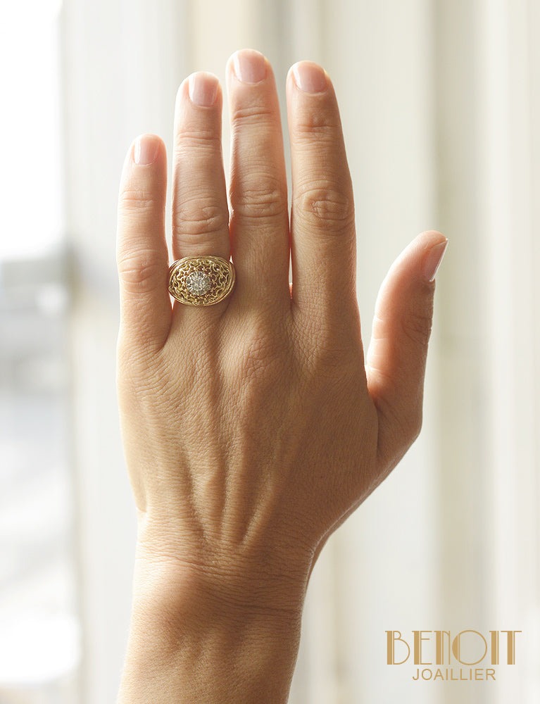 Bague Dôme Diamant 1950