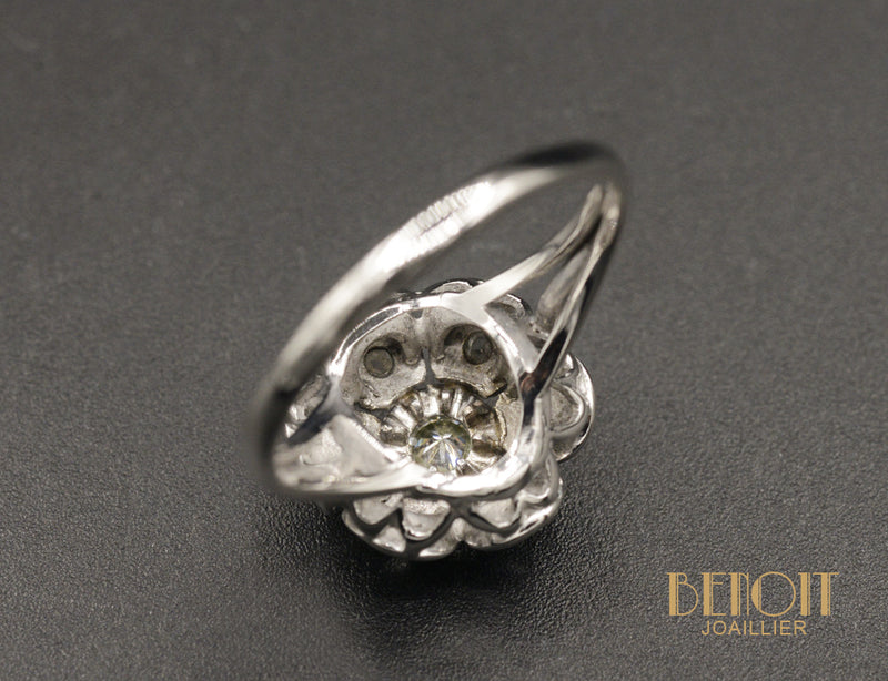 Bague Marguerite Or Blanc