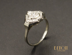 Bague Art Déco Platine Diamants