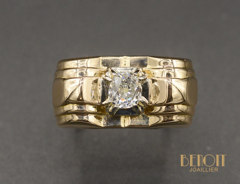Bague 1935 Or Rose et Diamant