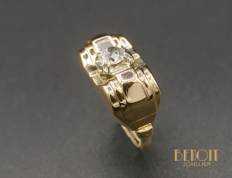 Bague 1935 Or Rose et Diamant
