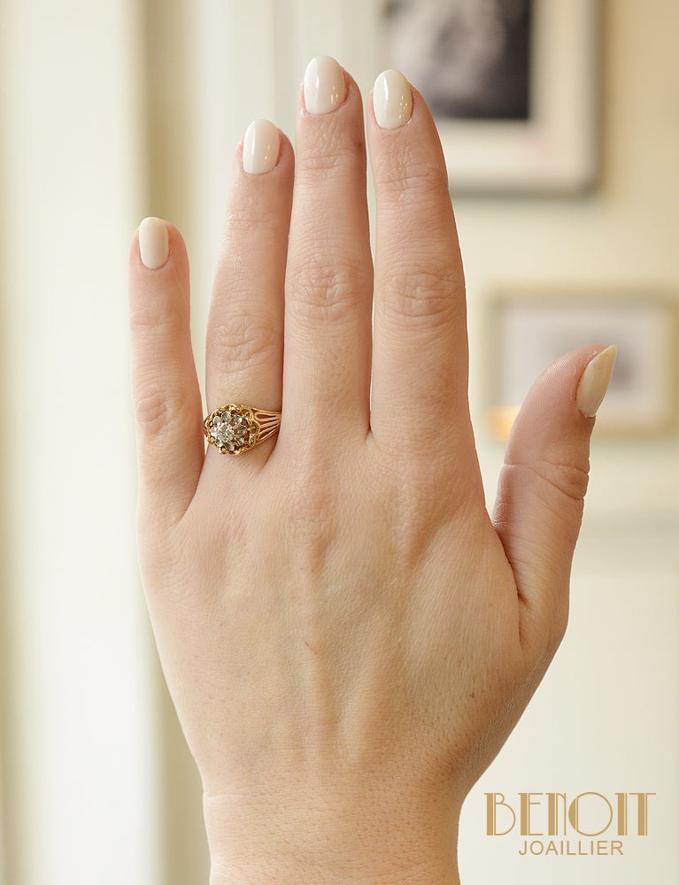 Bague Dôme Fleur Diamant
