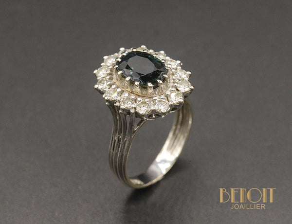 Bague Pompadour Saphir et Diamants