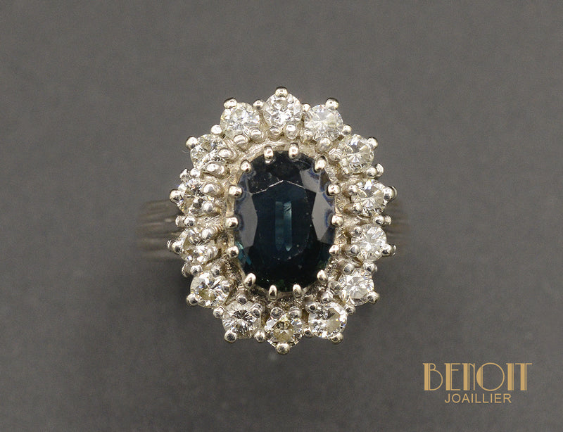 Bague Pompadour Saphir et Diamants