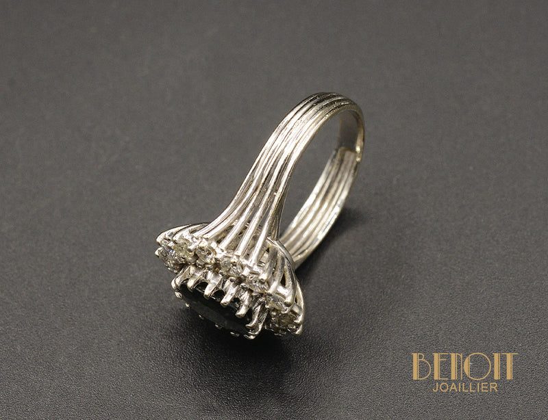 Bague Pompadour Saphir et Diamants