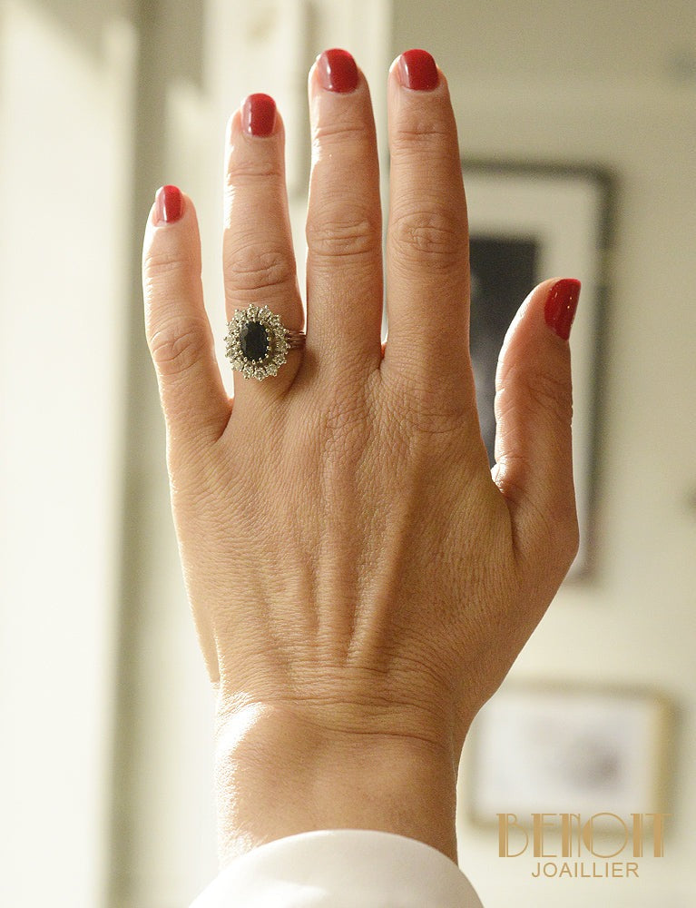 Bague Pompadour Saphir et Diamants
