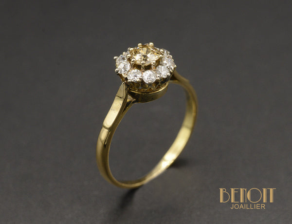Bague Marguerite Diamant Jaune