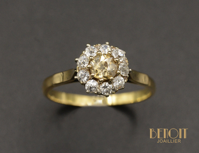 Bague Marguerite Diamant Jaune