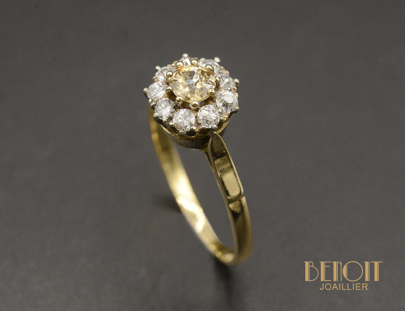 Bague Marguerite Diamant Jaune
