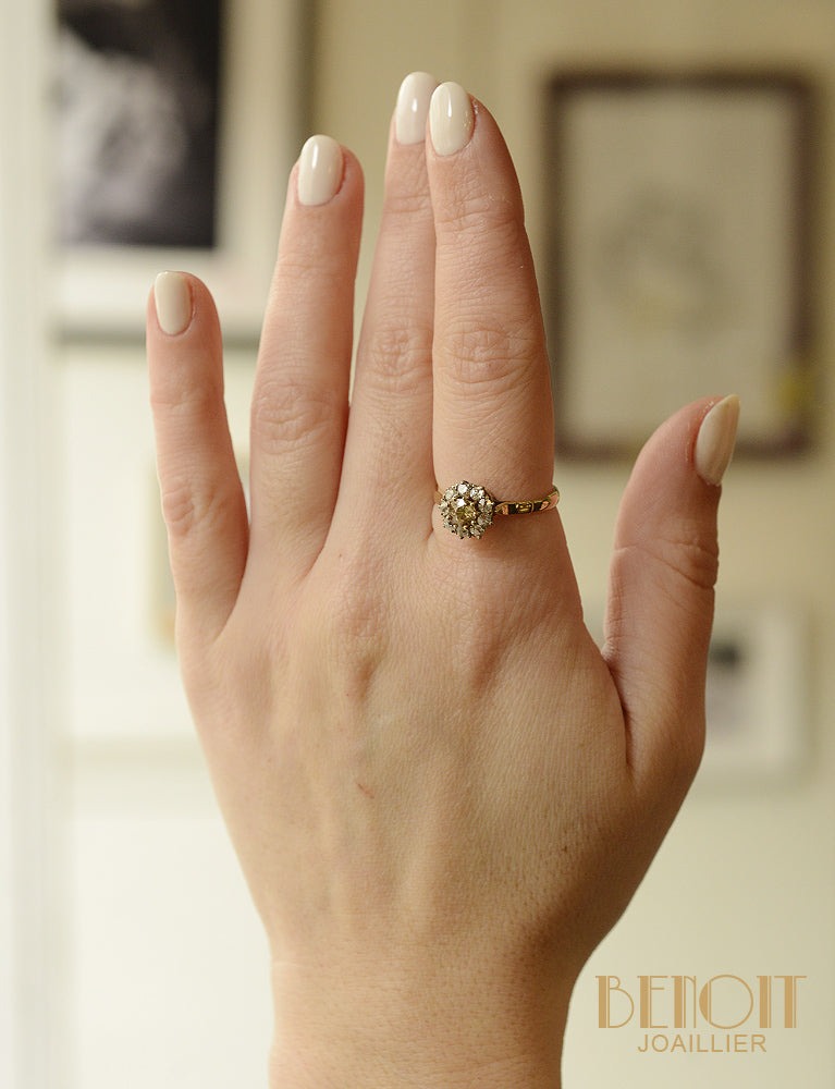 Bague Marguerite Diamant Jaune