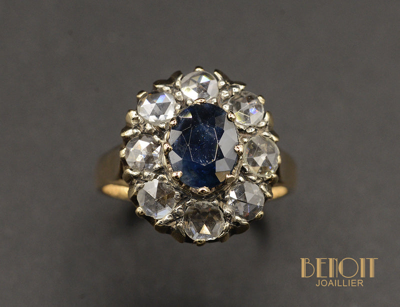 Bague Pompadour Saphir Diamants