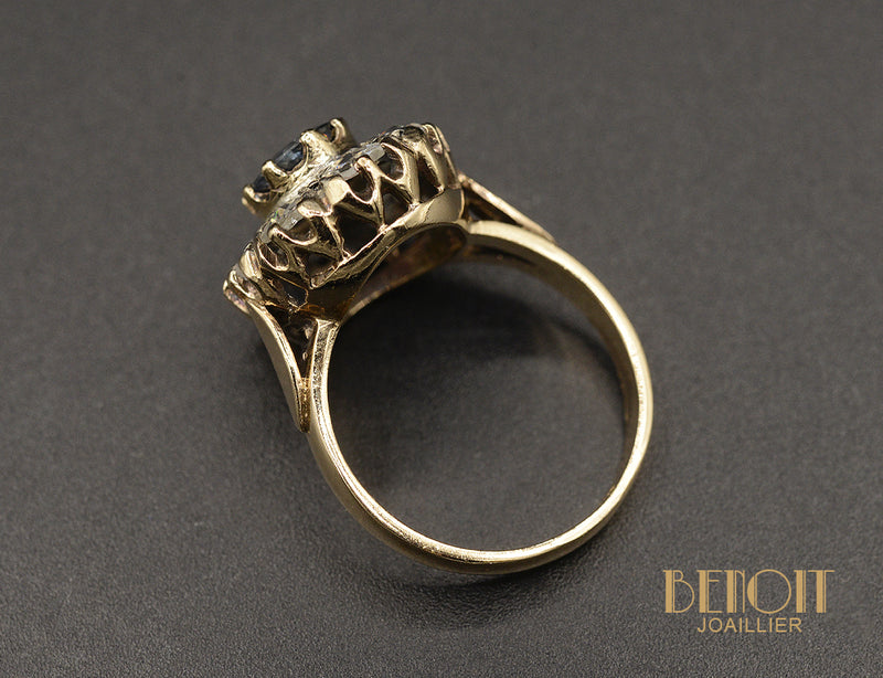 Bague Pompadour Saphir Diamants