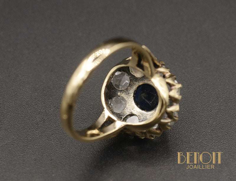 Bague Pompadour Saphir Diamants