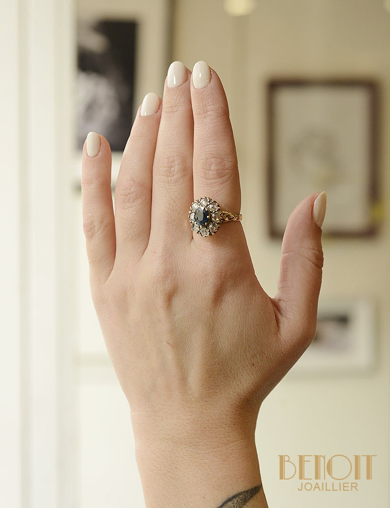 Bague Pompadour Saphir Diamants