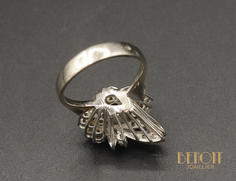 Bague Art Déco Emeraude Diamant