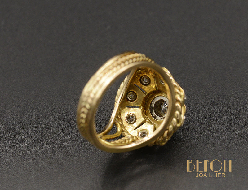 Bague Dôme Fleur Diamants