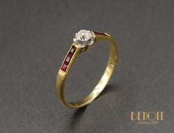 Solitaire Diamant Rubis Verneuil