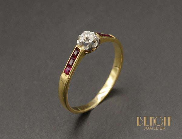Solitaire Diamant Rubis Verneuil