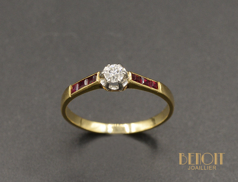 Solitaire Diamant Rubis Verneuil
