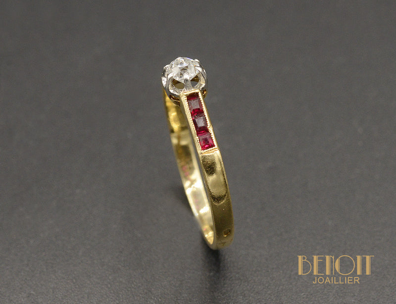 Solitaire Diamant Rubis Verneuil