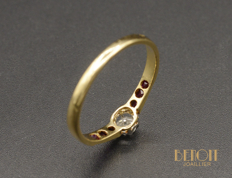 Solitaire Diamant Rubis Verneuil